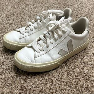 Veja Campos White Sneakers with Tan Details